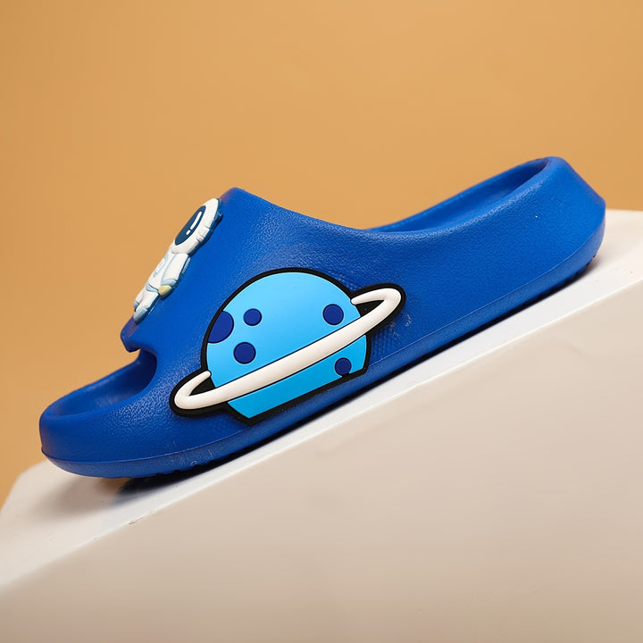 Boys Cartoon Astronaut Slippers  Casual Cute Minimalist EVA SlipOn Sandals for Home  Outdoor  Breathable Lightweight NonSlip for Children 14 and Under