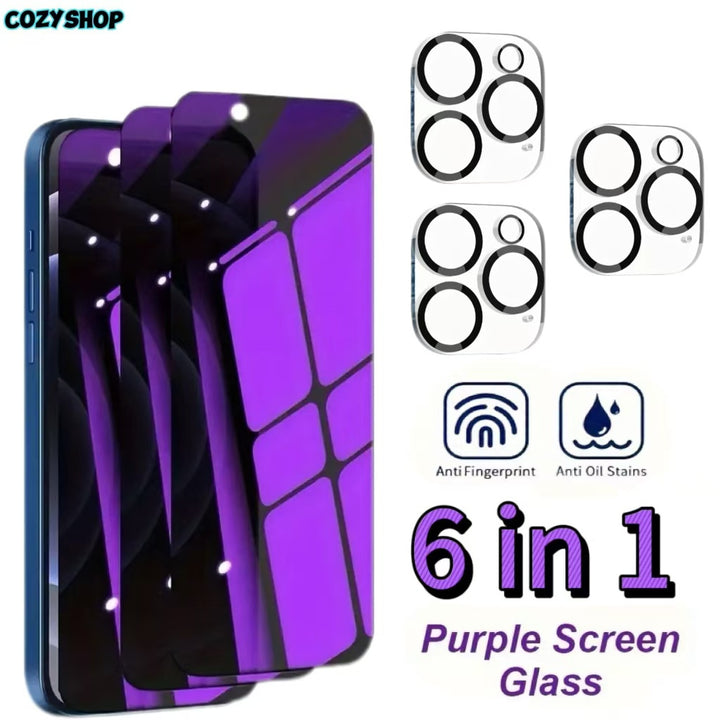 3Pack AntiGlare iPhone Screen Protector 3Pack Tempered Glass Screen Protector for iPhone 14 15 Series AntiBlue Light AntiGlare AntiScratch Full Coverage with Camera Lens Film AntiPeep Privacy Protection