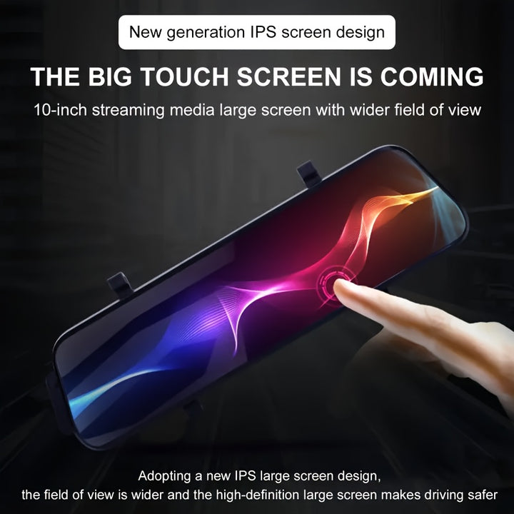 HD 1080P DualView Mirror Dash Cam with Touch Screen  Front  Rear GSensor Night Vision Loop Recording Parking Assist Includes 32GB Card  Fit for Most Vehicles