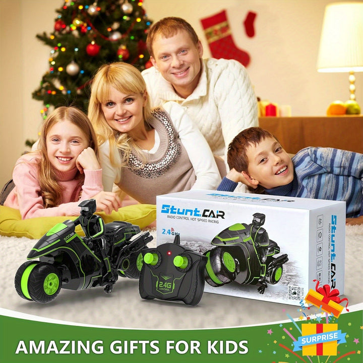 Remote Control Motorcycle Remote Control Motocross Toys  360 Spinning Wheel Stunt Motorcycle  High Speed Car Toys with Riding Model  Gift for Kids Over 8Years Old Boys Girls