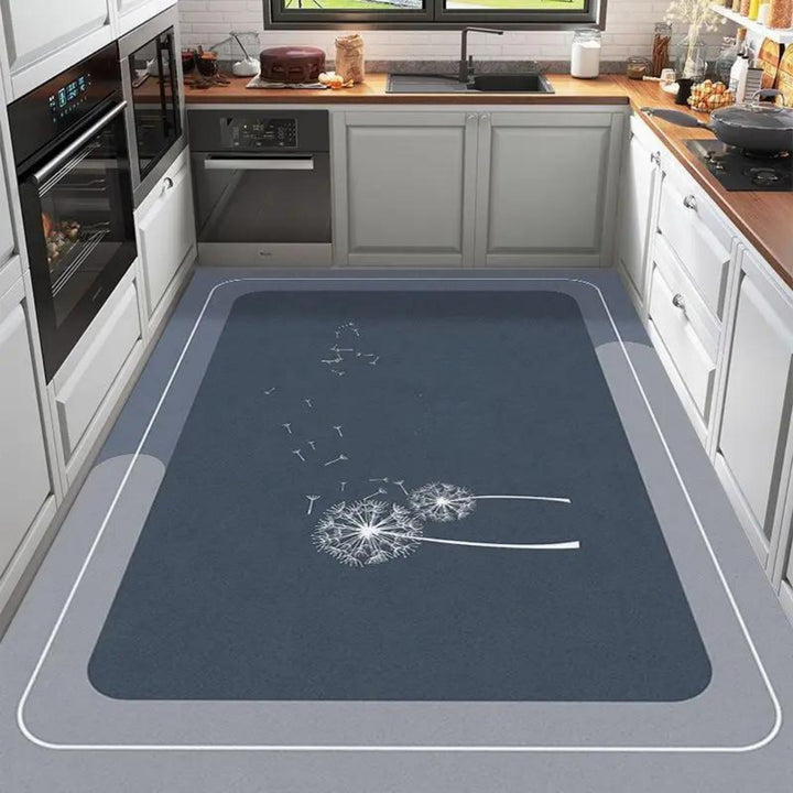 Kitchen floor mat fully covered with anti slip home diatomaceous earth carpet can be wiped absorbent oil absorbing dirt resistant soft cushion bathroom mat