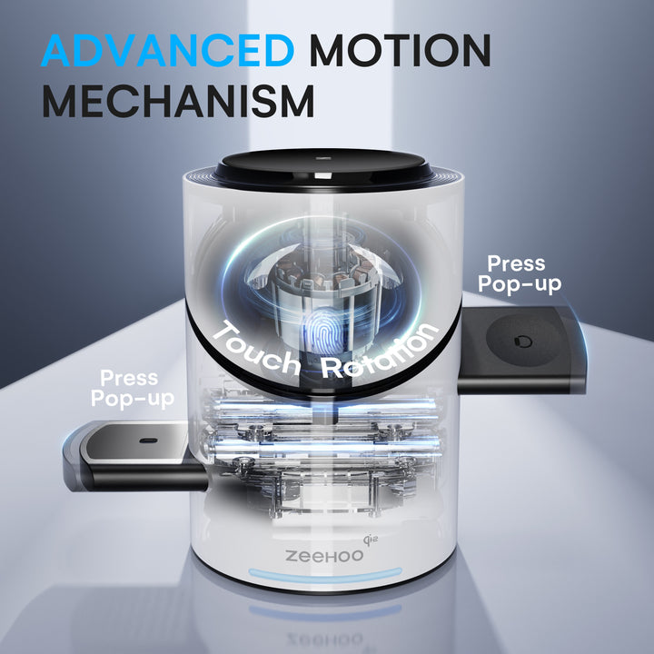 ZEEHOO CylinTrickR 3in1 Wireless Charging Station  15W Qi2 Fast Charge for iPhone 1615141312 Smart Watch  for Airpods with 30W Adapter Included for Lab