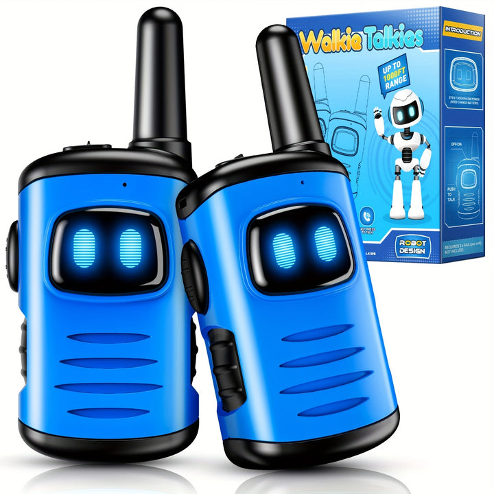 2 Pack Mini Robots Walkies Talkies for Boys Birthday Gifts for Kids Halloween Back to School Birthday Gifts Blue Camping Outdoor Game for 312 Year Old