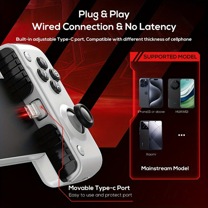 Plug and Play Wireless Mobile Gaming Controller  Hall Effect JoysticksHall Trigger Gamepad  Compatible with Android ISO Phone Tablet Phone