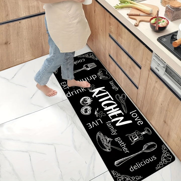1pc Anti Fatigue Kitchen Mat Non Slip Thick Cushioned Kitchen Rug Runner Rug Heavy Duty Comfort Standing Mats Waterproof Kitchen Laundry Hallway Carpet