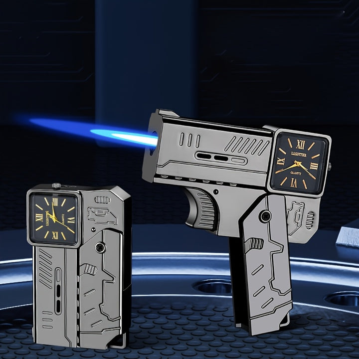Sleek Style DualFunction Windproof Lighter  Watch  Refillable Butane Metal Construction Digital Display Ideal for Indoor  Outdoor Use Great Gift for Men and Women Lighters Windproof