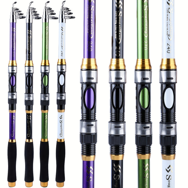 Sougayilang 18M 21M 24M 27M 30M 33M Spinning Fishing Rod Max Drag 10Kg Ultralight Carbon Fiber Portable Telescopic Fishing Pole For Trout Carp Bass