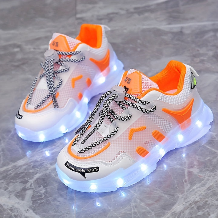 Luminous Sports Shoes Colorful Luminous Rechargeable Mesh Breathable Shoes  Spring And Summer Night Light Casual Sports Shoes For Boys And Girls