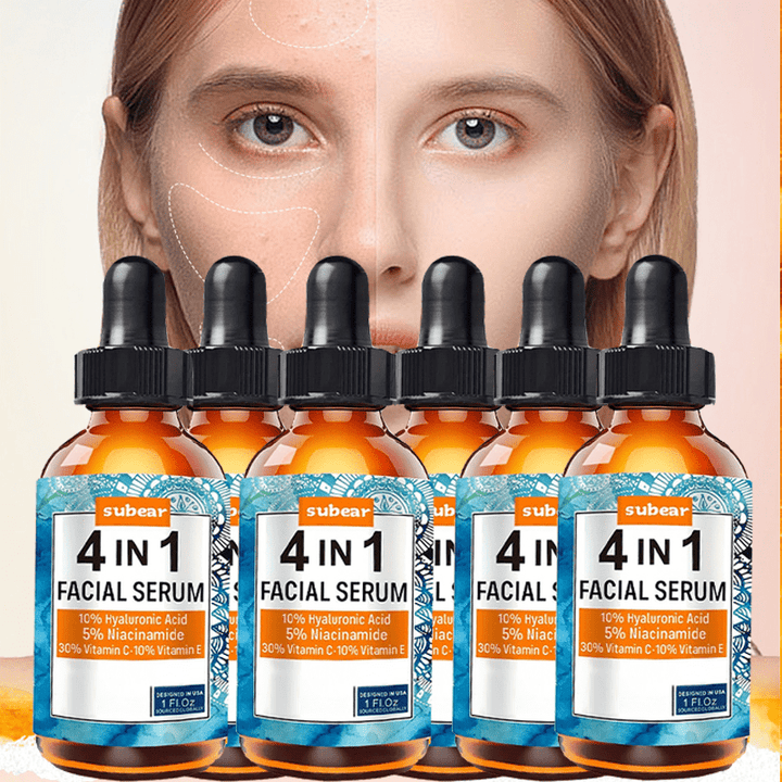 6pcs 4in1 Facial Essence Set Moisturizing  Hydrating Vitamin C  Niacinamide FragranceFree Suitable for All Skin Types Ideal for Dry and Rough Skin Perfect New Year and Christmas Gift Face Skin Care