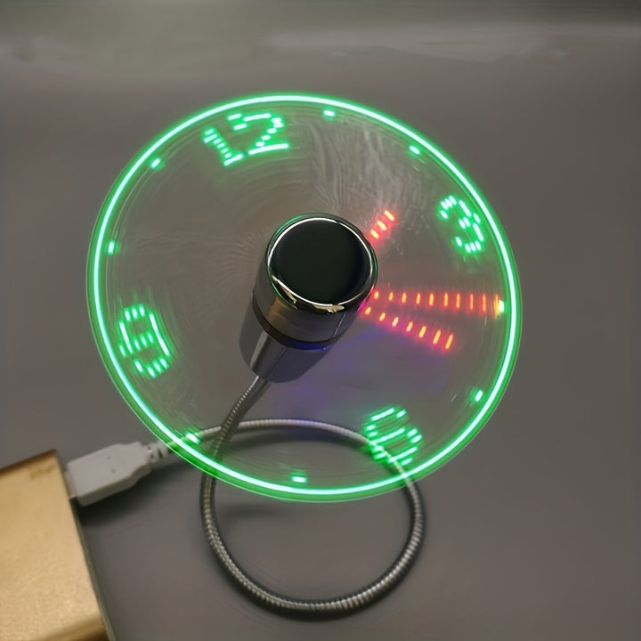 Portable LED Time Display Clock Fan  USB Powered Cooling Fan for Desktop and Laptop Computers