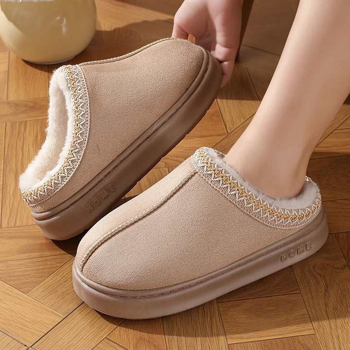 Cozy Winter Slippers for Men and Women  Warm Fuzzy IndoorOutdoor SlipOns Cushioning Plush Fabric Lining AntiSlip Rubber Sole Indoor Outdoor Slippers  Stylish Winter Slippers  Plush Fabric Slippers House Slippers