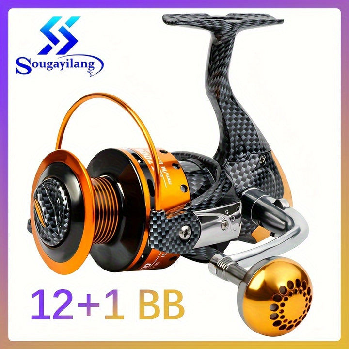 Sougayilang Fishing Reels  121 BB Smooth Powerful Carbon Fiber Drag for Saltwater and Freshwater Fishing