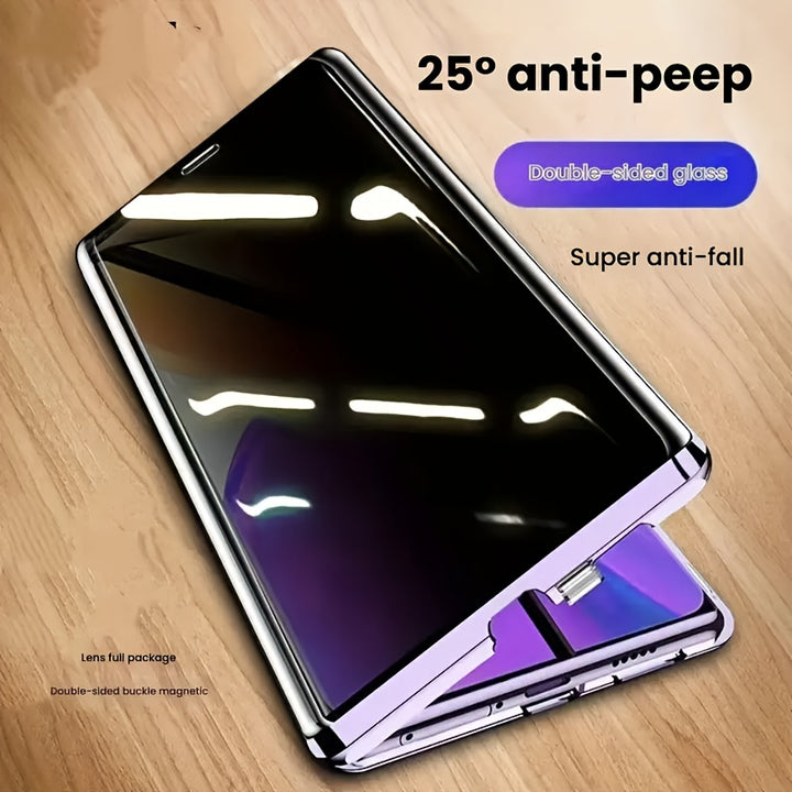 New AntiPeep Tempered Glass With Lens Protection Drop Proof Case For Samsung Galaxy S25FE S25 Ultra S25 Plus S25 S24 FE S24 Ultra S24 Plus S24 S23Ultra S23Plus S23 S23FE S22U AntiPeep Secure SnapLock Phone Case Holiday