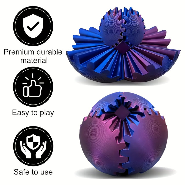 2pcs Decompression Toy 3D Printed Gear Ball Gear Ball Fidget Toy Stress Reduction Toy Relieve Anxiety Relax Mood And Cure Depression Suitable For Adults Who Are Workingstudyingtraveling