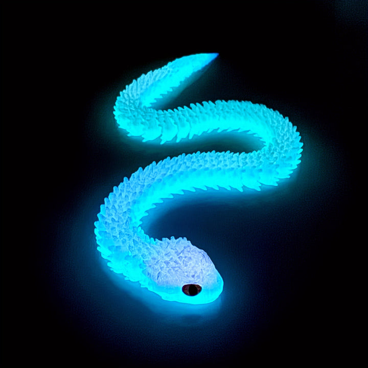 GlowintheDark 3D Printed Snake Figurine  Customizable Finger Toy  Desk Decor Creative Collectible for Relaxation Perfect Gift for Halloween Christmas Thanksgiving Perfect for Room Decor