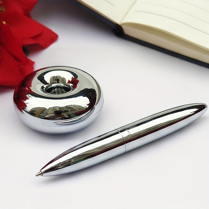 1 Set Desktop Creative Magnetic Levitation Round Ballpoint Pen Mens Gift Metal Round Ballpoint Pen Relax Magnetic Metal Pen Gadget Mens Gift Cup Pen Magnetic Floating Pen Plastic Pen Holder Office Liquid Pen