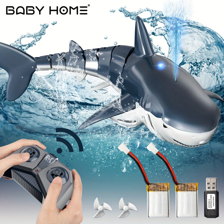 118 Scale Remote Control Shark Toy with Lights and Water Spray Durable and Easy to Use USB Rechargeable Ideal for Lake Bathroom Pool Play  Perfect Gift for Youngsters Boys on Halloween Christmas Birthdays