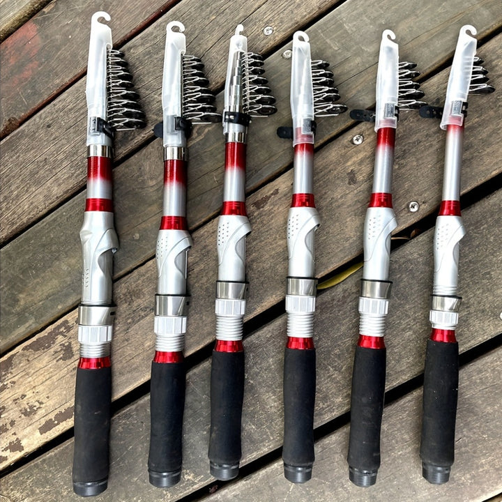 1836M Telescopic Fishing Rod Set Universal Carbon Steel Telescopic Fishing Rod Set Medium Action for Spinning Technique  Portable Travel Rod Kit with AntiSlip Handle Multiple Sizes 1836M 5911181Ft Compact Folded Design