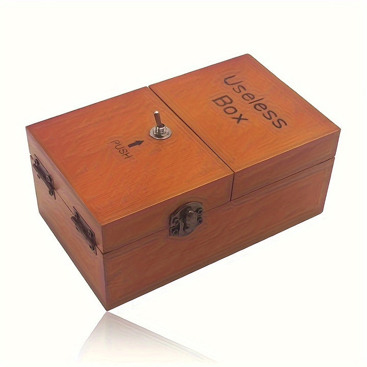 ZWYC Unique Wooden Boredom Box  Novelty Toy Perfect Birthday Gift Deep BrownWhite