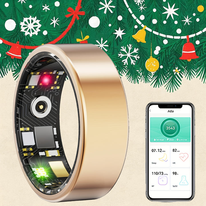 Smart Ring Fitness Tracker Pedometer Distance Calories Sleep Tracking Exercise Monitoring Compatible With IPhone Android IP68 Smart Jewelry Accessories Gift For Women Men