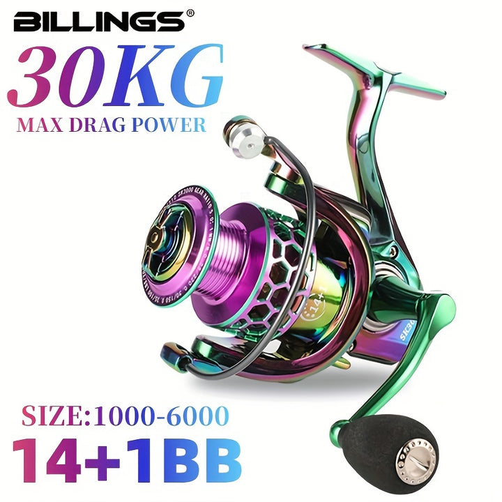 22LB Max Drag CNC Metal Rocker BILLINGS SK 10006000 Series Spinning Fishing Reel 501471 Gear Ratio For Freshwater Saltwater Fishing Tackles