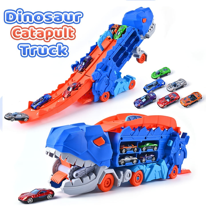 City Dinosaur Ultimate Hauler Track Toy Transforms Into Stomping Dinosaur With Race Track Ultimate Transporter Hauler Toys Gifts For Kids Ages 3 4 5 6 7 8 Years Old