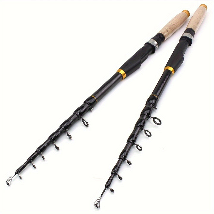 1pc Portable Carbon Fiber Telescopic Fishing Rod  591ft to 1181ft Max Pull 77lb TravelFriendly Spinning Rod with Cork Handle for Bass Trout Pike Carp  More  Durable Lightweight  HighPerformance for Freshwater  Saltwater Angling Travel Fis