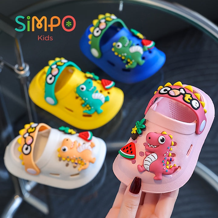 Kids Sandals Cute Crocodile Decoration Girls Boys Slippers Baby Toddler Slippers Breathable Lightweight Beach Shoes For Children