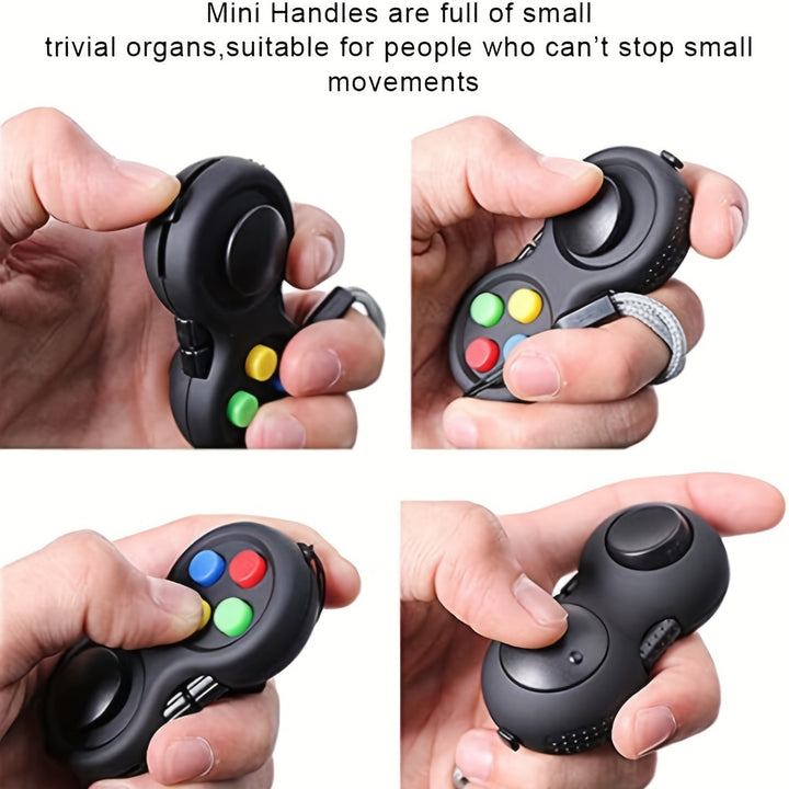8Function Fidget Game Controller Rubberized Stress Relief Handheld Gadget with Lanyard MultiColor Plastic Focus Toy for Anxiety Reduction